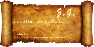 Zeidler Gorgiás névjegykártya